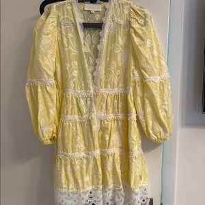 Yellow Lace Embroidered Dress
